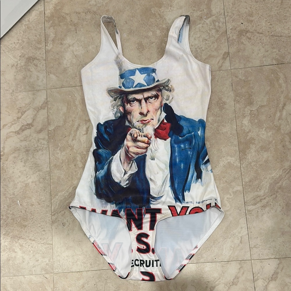 Uncle Sam Graphic Swimsuit